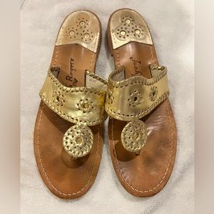 Jack Rogers gold metallic sandals